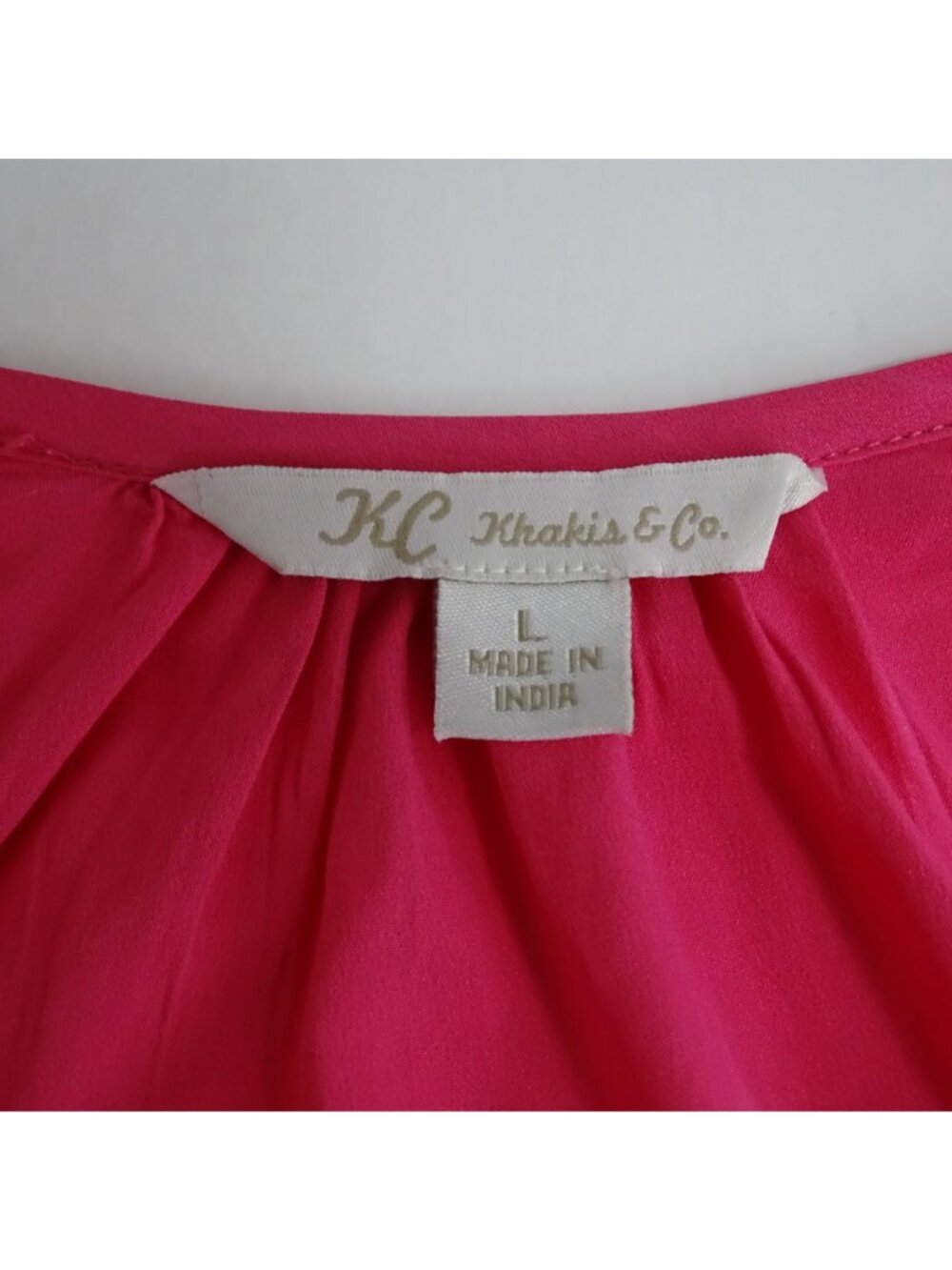 KC Khakis and Co Pink Studded Pullover Tunic Top Women Size L V-neck Long Sleeve - Picture 5 of 7